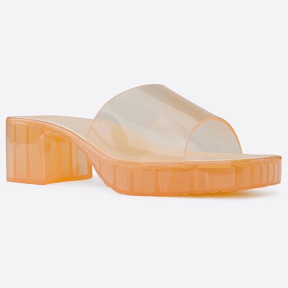 Transparent Orange Coral Women's Slide Sandals